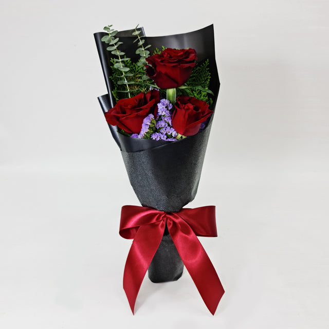 A Big Hug 3 Red Roses Flower Bouquet