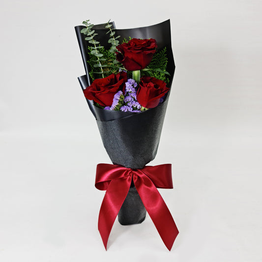 A Big Hug 3 Red Roses Flower Bouquet