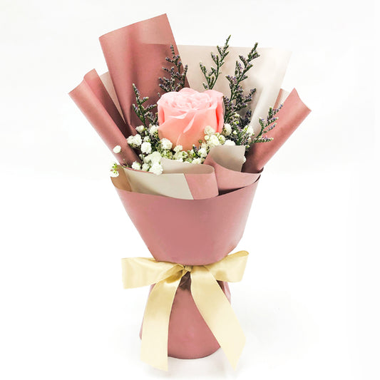 Single Stalk Pink Rose Bouquet