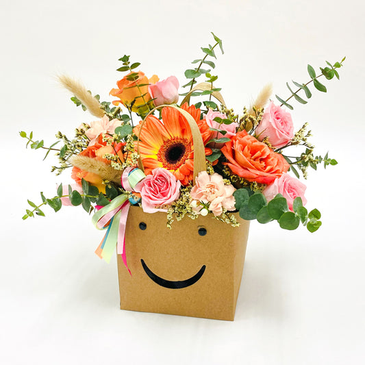 Smile. It's Free! Gerbera Flower Bag