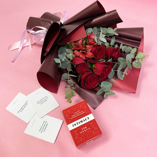 Intimate – Roses Flower Bouquet with Intimacy Card Game Deck