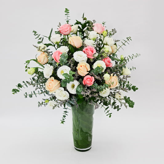 Touch of Elegance Glass Vase Flower Arrangement