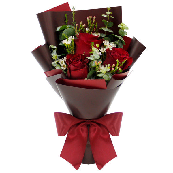 3 Stalks Red Roses Petite Bouquet
